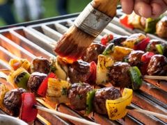 cooked perfect recipe grilled meatballs pepper skewers