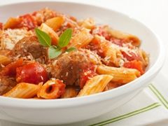 cooked perfect recipe meatball penne with red sauce