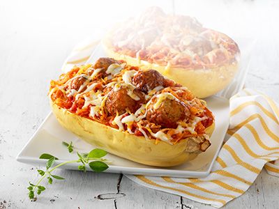 cooked perfect recipe spaghetti squash and meatball boats