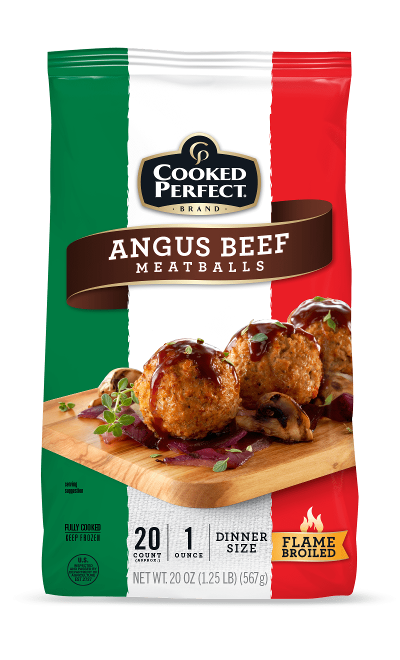 cooked perfect angus beef meatballs