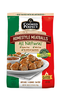 cooked perfect all natural homestyle meatballs