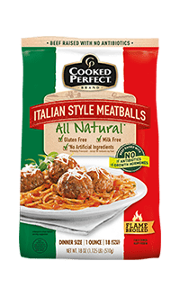 cooked perfect all natural italian style meatballs