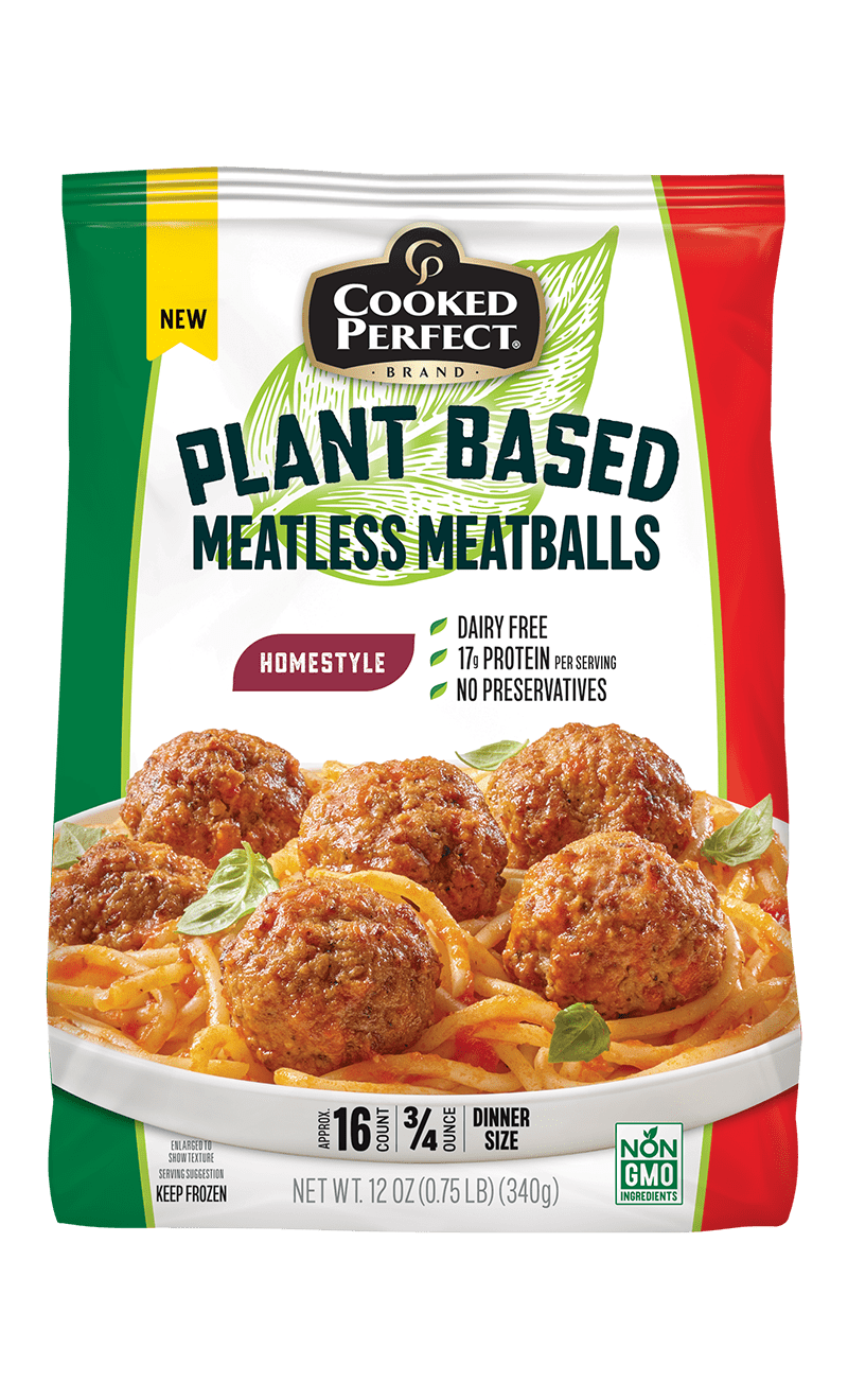 cooked perfect plant based meatless meatballs