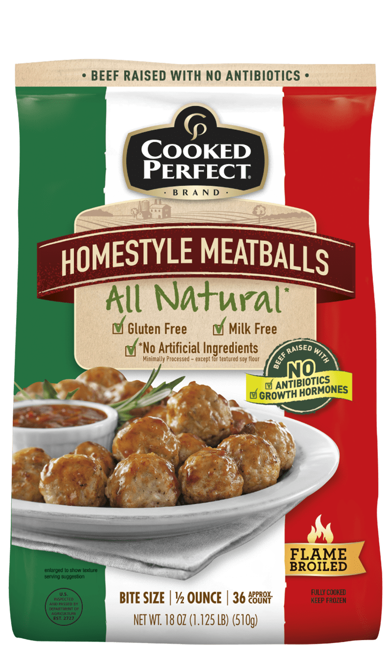 cooked perfect all natural homestyle meatballs 2022