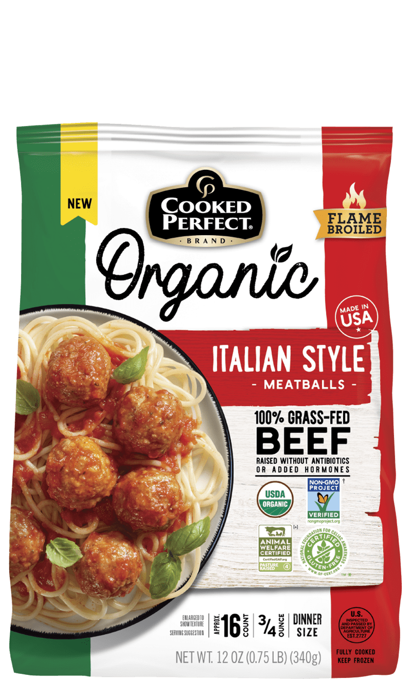 cooked perfect organic italian style meatballs 2022