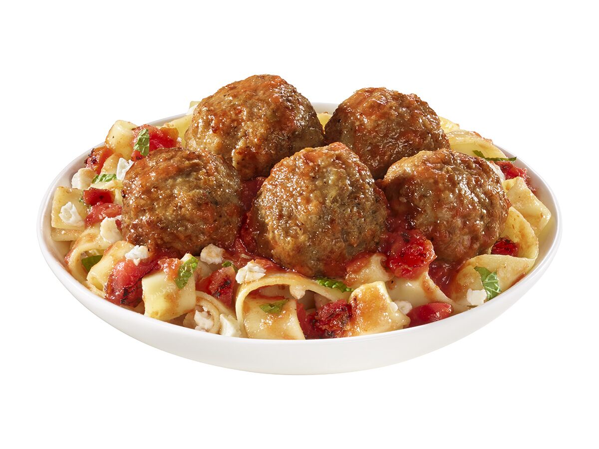 cooked perfect recipe angus meatballs with pappardelle and roasted tomato